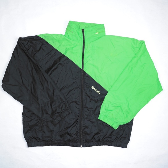 Vtg 9s Reebok Neon Green Colorblock 
